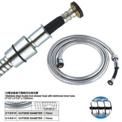 China Modern pull-out stainless steel shower hose with braided air chamber for sale