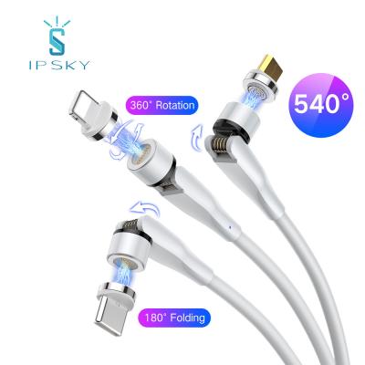 China MP3/MP4 player factory price magnetic usb c data cable 540 degree usb cable 3A charging cable for sale