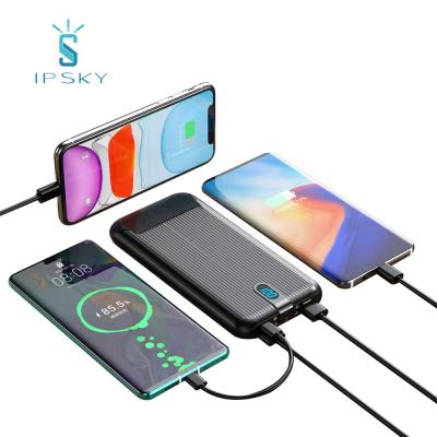 China Fast Charging Support IPSKY Slim Power Banks 20000mah Smart Fast Charging 20000mah Portable Mobile Powerbank With Display for sale