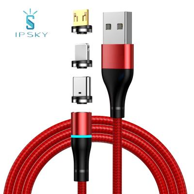 China 3A Speed ​​Fast Charging Factory Custom Logo Private Label Cheapest Led Display Cell Phone Charging Cables Multi Magnetic USB 360 Fast Charging Cable for sale