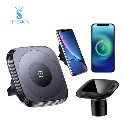 China Support 5W//10W /15W Fast Charger and Can 360 Qi Car Charger Smart Magnetic Fast Wireless Mount Latest Universal Rotation IPSKY Phone Holder for sale