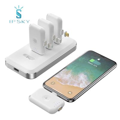 China IPSKY support mobile phone fast charging travel high capacity portable outdoor power bank 4 in 1 charger station powerbank for iphone 12 for sale