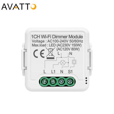 China Tuya Home 100-240V 1/2 Band Wifi Dimmer Smart Home Switch Module, Voice Wireless Remote Control Smart Breaker with Alexa, Google Home for sale