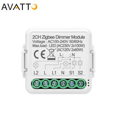 China Tuya Zigbee 3.0 LED Home Light Strip Smart Alexa Voice Control APP AVATTO Dimmer Switch Module Support 2 Way Control Alexa Voice Control 1/2 Way for sale