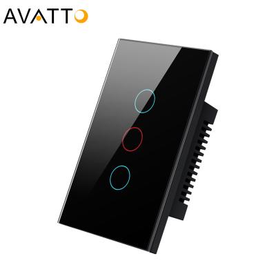 China Bed Room AVATTO Tempered Glass Panel Tuya Wifi Smart Home Touch Lamp Switch 1/2/3/4 Wireless Strip For USA Brazil Korea Southeast Asia for sale