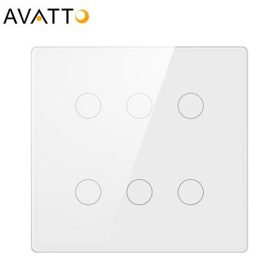 China ABS 4/6 Touch Screen Brazil 4x4 Touch Screen Tuya WiFi Smart Home Wall Light Switch,Wireless Remote Control Work with Alexa,Google Home for sale