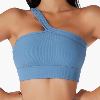 China 2022 One Shoulder Sexy Breathable Sports Bra Womens Sports Bra Lift Up Bras Stretch Comfort Bra For Women for sale