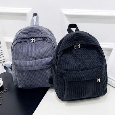 China Factory New Arrival Corduroy Girls Bags Waterproof Backpack Fashion Lightweight Durable Stylish School Bag for sale