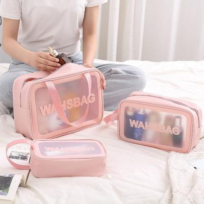 China Fashion Custom Logo Ladies PVC Toiletry Bag Pouch Waterproof Leather Beauty Travel Makeup Cosmetic Bag for sale