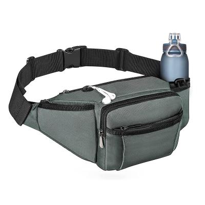 China Hot Sale Canvas Running Belt Water Proof Promotion Storage Pussy Pack Waterproof Waist Bag With Water Bottle Holder for sale