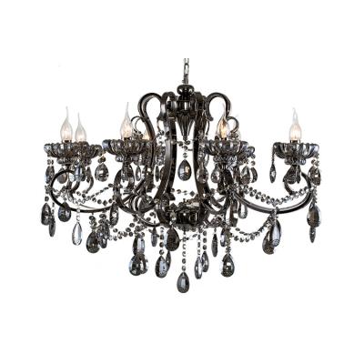 China Modern Black Crystal Chandeliers Lighting For Living Room Bedroom Indoor Lamp for sale