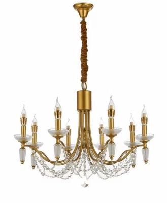 China Modern Luxury Crystal Glass Arm Chandelier For Home High Ceiling Living Room Chandelier Gold Hotel Decorative Chandelier Lighting for sale