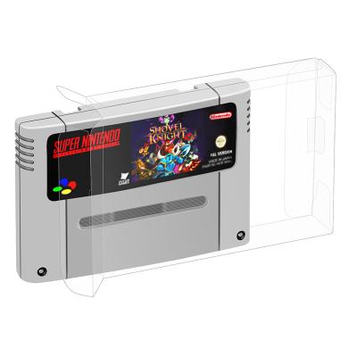 China Good Display Tool PET Cart Cartridge Protector Display Box Clear Plastic Case For Super Nintendo Entertainment System SNES PAL EU JP Version for sale