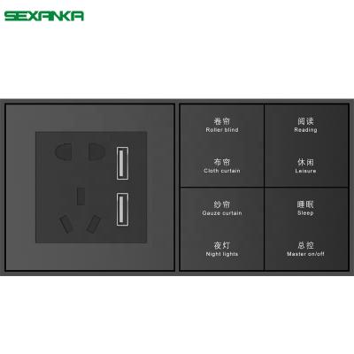 China Switching SEXANKA KNX EIB Smart Home Building Automatic System New Series Smart Wall Switches Socket for sale