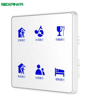 China Smart Home Automation System SEXANKA Tuya Zigbee Smart Home Automation System 6 Button Scene Zigbee Wall Lamp Switches for sale