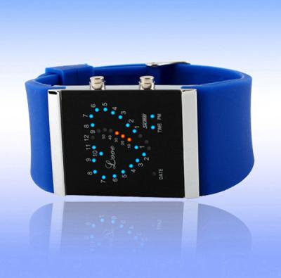 Chine Montre-bracelet de la bande LED Digital de silicone de mouvement du Japon, montre bleue à vendre