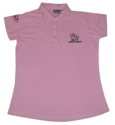 China Anti-wrinkle light pink girls cooldry tight fit embroidered school polo shirt for sale