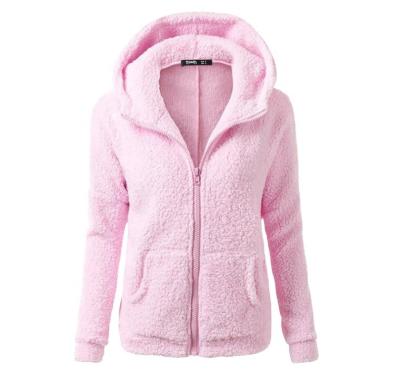 China Custom plain color ladies anti-pilling 100% heavy velvet polyester fleece with full zipper and kangaroo pocket with hood warm winter hoodie for sale