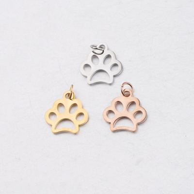 China FASHIONABLE Cute Animal Making Jewelry Kitten Dog Paw Pendant For Stainless Steel Puppy Paw Print Charm Pendants Jewelry Wholesale for sale