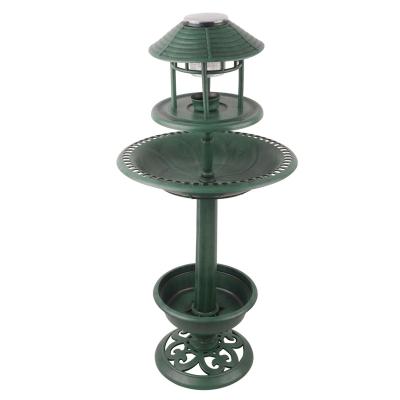 China Traditional Antique Style PP Material Garden Decoration Solar Powered Bird Feeder for sale