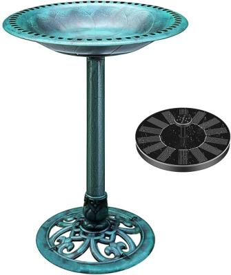 China 28 Inch Height Polyresin Lightweight Antique Flower Gardens Outdoor Bird Bath Easy Installment for sale