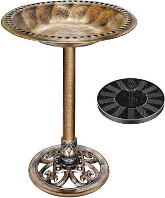 China 2021 New Easy Installment Garden Decoration Garden Ornaments Solar Fountain Bird Bath Bowl Water Fountain for sale