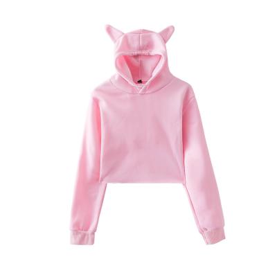 China Anti-Wrinkle No Decoration Women Hoodies With Hood Short Sleeve Casual Loose Hoodies for sale