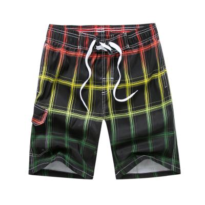 China 2021 Hawaii style print mens plaid panel breathable surfing custom shorts pants for beach for men for sale