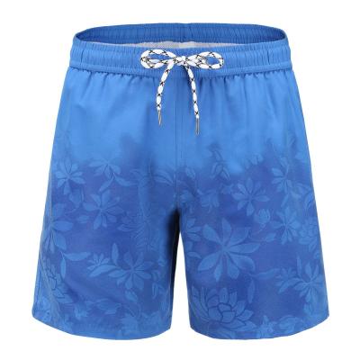 China 2021 Custom Printed Color Change Hot Sale Panel Shorts Men's Breathable Swim Shorts Quick Dry Swim Trunks for sale