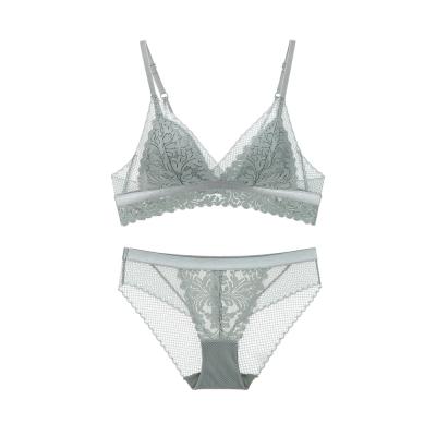 China QUICK DRY lightweight cotton cup bra panties set white lace stereoscopic bra cup bra for sale