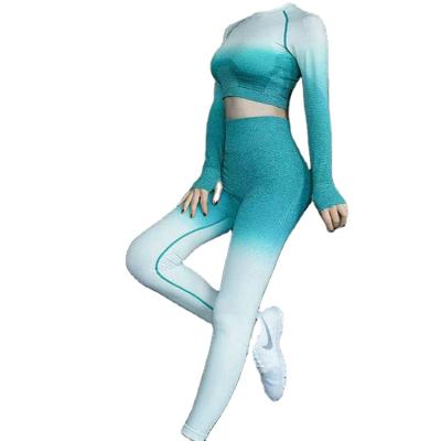 China Womens Breathable Dip Dyeing 3 Pieces Wetsuit Breathable Yoga Suit for sale