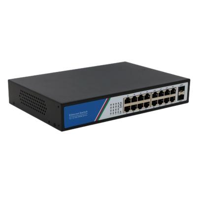 China VLAN Support Hot Sale Full Stable Performance DC Power Supply 16+2-port Gigabit E Managed Ring Network Switch For Cctv for sale