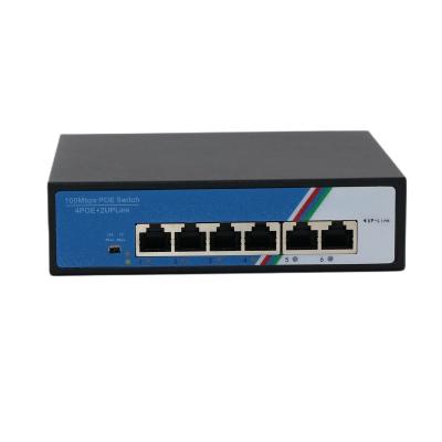 China POE Factory OEM & ODM 4+2 Ports 10/100 Security Poe Switch Multiple Port Ethernet for sale