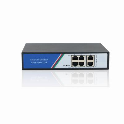 China Industrial POE Unanaged Network Switch 4 Ports Ethernet Switch 2 Uplink Ports Poe Switch for sale