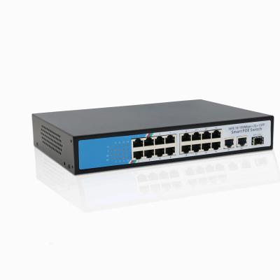 China Hot Sale POE 19 Port CCTV Network Ethernet Poe Switch 10/100/1000m 27 7.2GBPS For Hikvision IP Camera for sale