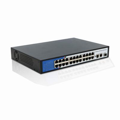 China POE 24FE POE +2GE UP Port Link +1G SFP 24 Switch 1000MBPS POE for sale