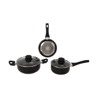 China Professionally Manufactured Aluminum Non-Stick Casserole Durable with Cookware's Heat Resistant Coating Set for sale