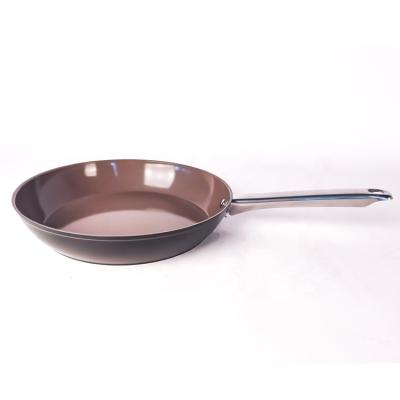 China Luxury Wholesale Goods Ceramic Coating Forged Aluminum Nonstick Frying Pan With Stainless Steel Handle for sale