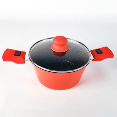 China Sustainable Factory Directly Wholesales Casserole Pots 20cm Induction Aluminum Bottom Non-Stick Casserole Cookware for sale