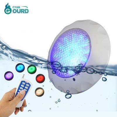 China ABS 12v RGB PC villa resort/gym/swimming center/high waterproof playground survey IP68 lamp changing underwater led pool lights for sale