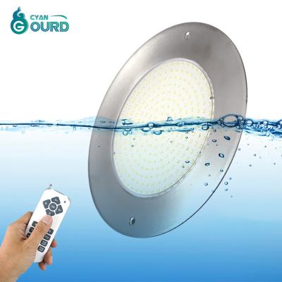 China Resort Center / Gym / Slim Slim Villa / Remote Control Playground Lamp 12v 18w 25w 35w 45w AC Seven Color RGB Stainless Steel Led Underwater Pool Lights for sale