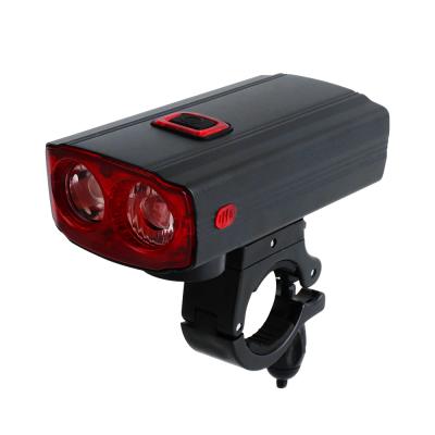 China Smart Warning USB Rechargeable Outdoor Cycling Light Speaker Rechargeable LED Front Bike Light With Horn USB Bicycle Accessories High for sale