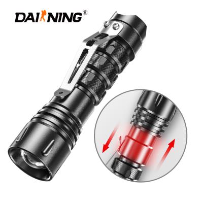 China DAINING Emergency Rotate Buzz Clip Flashlights Strong Light Type Fires Multistage Cooling Torch Lighter For Camping for sale