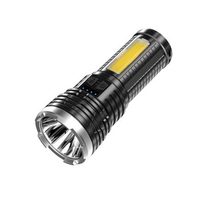 China Outdoor Camping Hiking New IPX4 Tactical Self-Defense Tactical ABS Outdoor Waterproof Portable Camping Hunting Hunting LED Torch USB Material Rechargeable Flashlight for sale