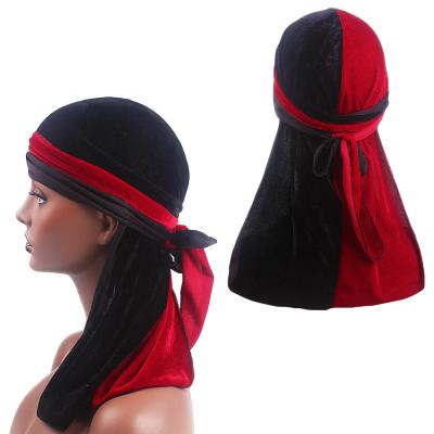 China New universal unisex hair Du Rag de velvet durag two tone rag for sale