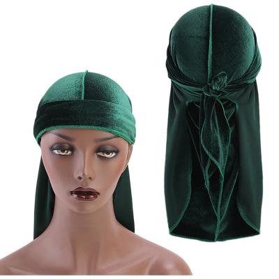 China Korea Universal Unisex Velvet Durag Tail The Long Tie Away Durag for sale