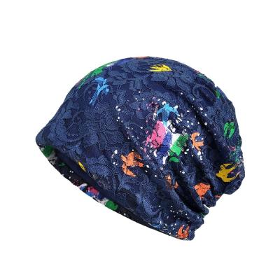 China Hot Sale Flower COMMON G Multifunctional Lace Beanie Hat for sale