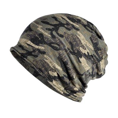 China Cotton Material Fashion Camouflage Print Beanie Hat Slouchy Hat COMMON chemo hat for sale