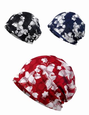 China Wholesale COMMON Multifunctional Chemo Hat Slouchy Beanie Flower D Lace Headwrap for sale