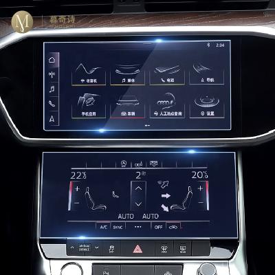 China GPS For Audi A6 A7 C8 Car GPS Navigation Film LED Screen Tempered Glass Protective Film Anti-scratch Film 2019-2021 2PCS for sale